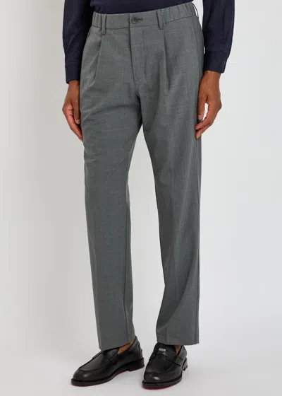 Herno Grey Polyester Wool Elastane Pants In Gray