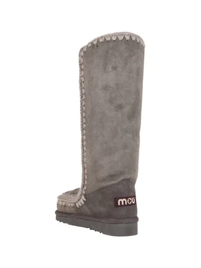 Mou Splicing Design Knee-length Boots In Gray