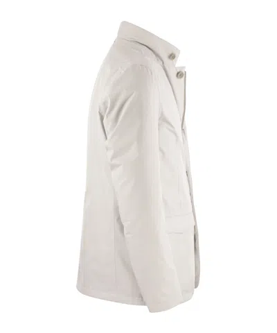 Herno High-neck Buttoned Padded Jacket In White