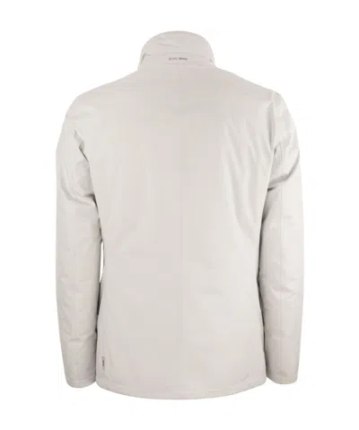 Herno High-neck Buttoned Padded Jacket In White