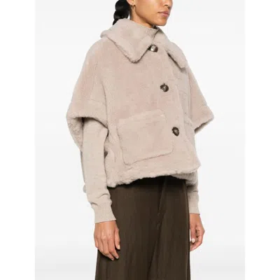 Max Mara Short-sleeved Casual Jacket In Nude