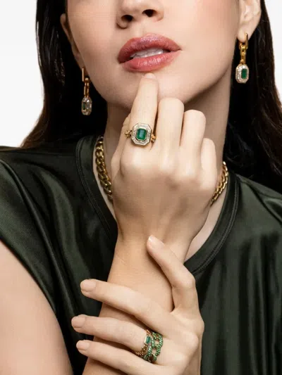 Shay Deco Emerald And Diamond Ring In Multi