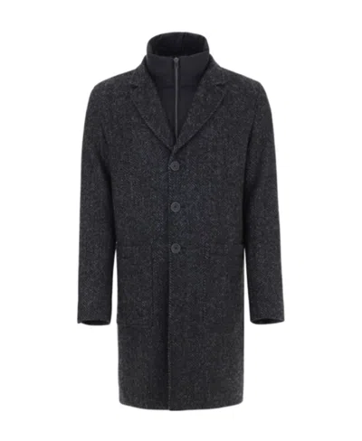 Herno Nottingham Ecoage Layered Coat In Black