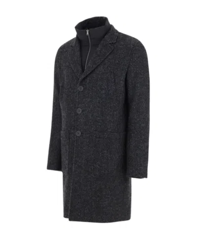 Herno Nottingham Ecoage Layered Coat In Black