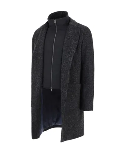 Herno Nottingham Ecoage Layered Coat In Black