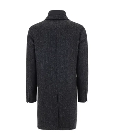 Herno Nottingham Ecoage Layered Coat In Black