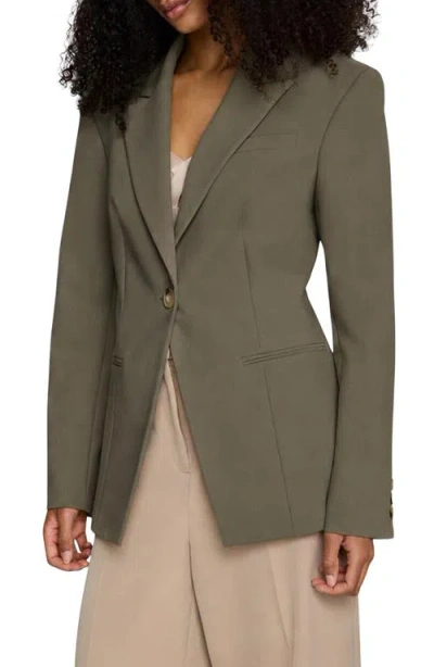Kenneth Cole Peak Lapel Single Button Blazer In Green