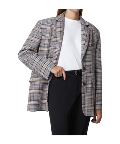 Anine Bing Quinn Check-pattern Single-breasted Blazer In Multi
