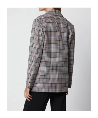 Anine Bing Quinn Check-pattern Single-breasted Blazer In Multi
