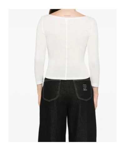 Re/done Olivia Press-stud Top In White