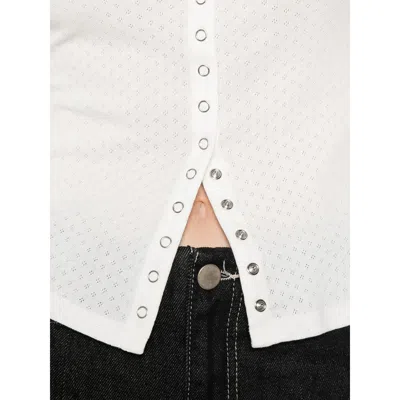 Re/done Olivia Press-stud Top In White