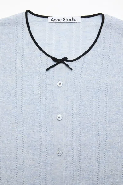 Acne Studios Kween Silk Wool Cardigan In Blue
