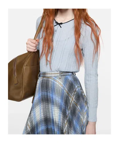 Acne Studios Kween Silk Wool Cardigan In Blue