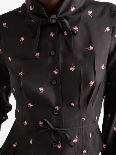 Prada Washed Silk Shirt In Black