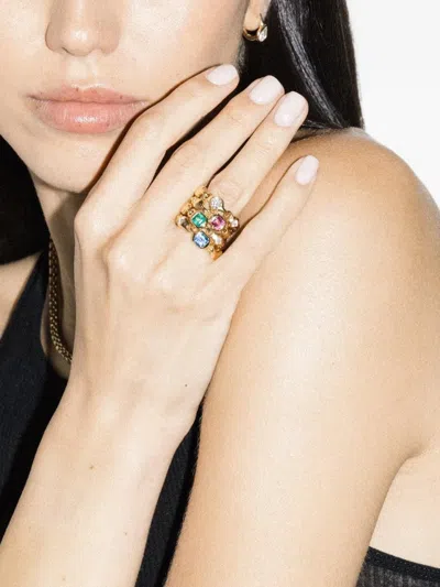 Uniform Object Supernova Multi-stone Ring In Gold