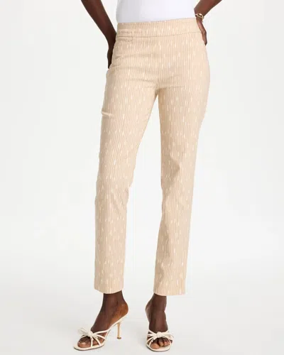Chico's Striped Brigitte Slim Pull-on Ankle Pants In Tan In Canella Tan