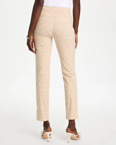 Chico's Striped Brigitte Slim Pull-on Ankle Pants In Tan In Canella Tan