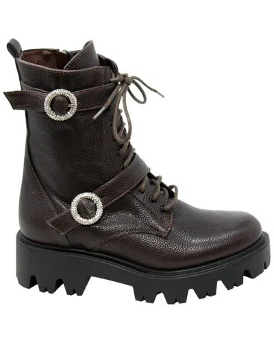 Charles David Hacker Leather Bootie In Brown