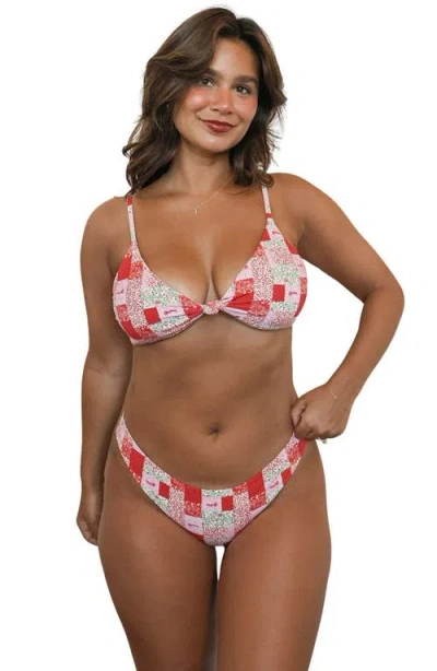 Dippin Daisys Zen Triangle Knotted Bikini Top In Multi