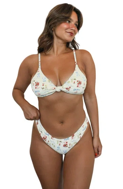 Dippin Daisys Zen Triangle Knotted Bikini Top In Multi