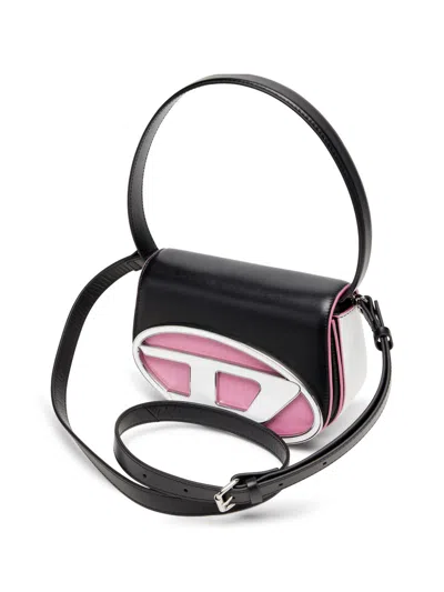 Diesel Compact Shoulder Bag Adjustable Crossbody Strap In Black