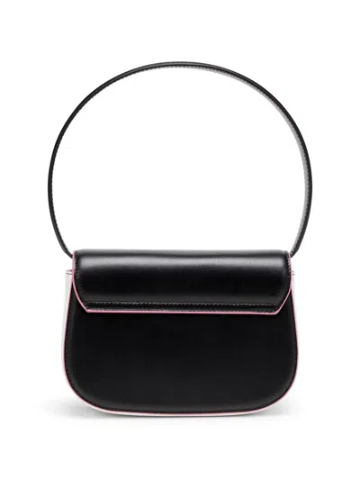 Diesel Compact Shoulder Bag Adjustable Crossbody Strap In Black