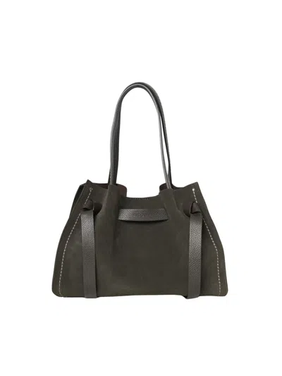 Visonà Camoscio Suede Handbag In Brown