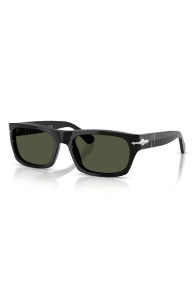 Persol 58mm Rectangular Sunglasses In Black