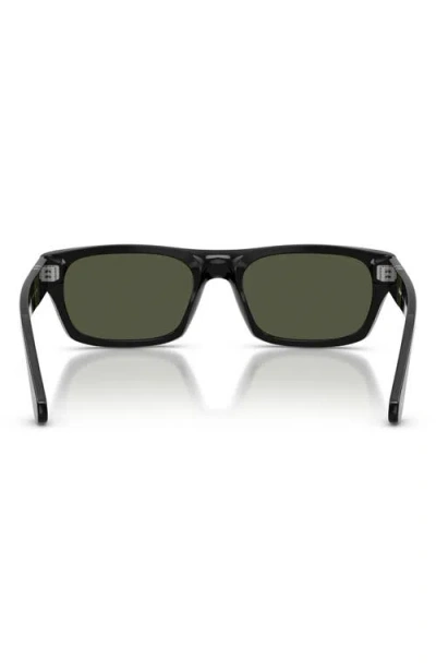 Persol 58mm Rectangular Sunglasses In Black