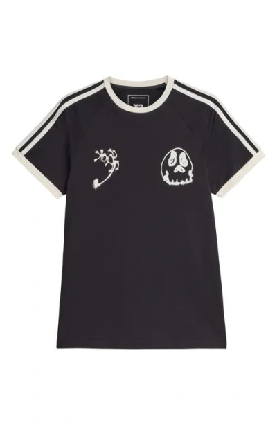 Y-3 Graphic Cotton Short-sleeve T-shirt In Black