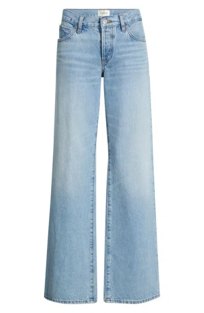 Frame The Pixie Gray Low Rise Jeans In Dodger Offset Hem In Blue