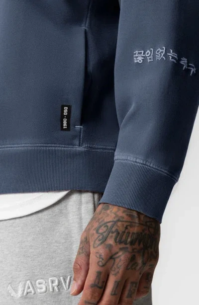 Asrv Tech Essential Distressed Crewneck In Blue