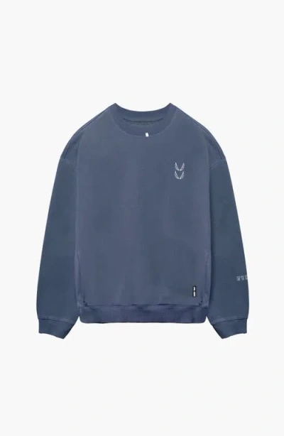 Asrv Tech Essential Distressed Crewneck In Blue