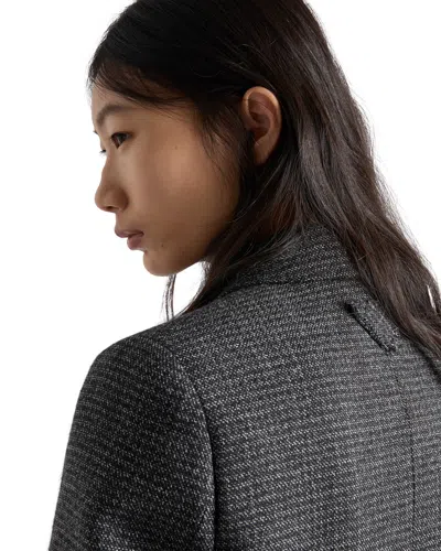 Prada Double-breasted Gingham-checked Mouliné Wool Coat In Gray