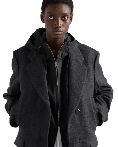 Prada Re-nylon Rain Jacket In Black