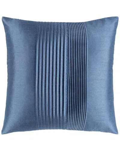 Surya Solid Pleated Decorative Pillow In Blue