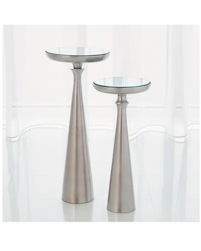 Global Views Minaret Accent Table In Silver
