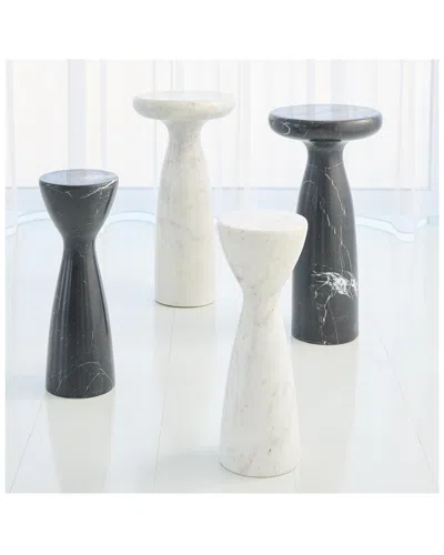 Global Views Marble Tower Table In White