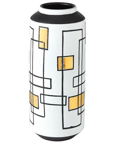 Global Views Sgraffito Vase In White