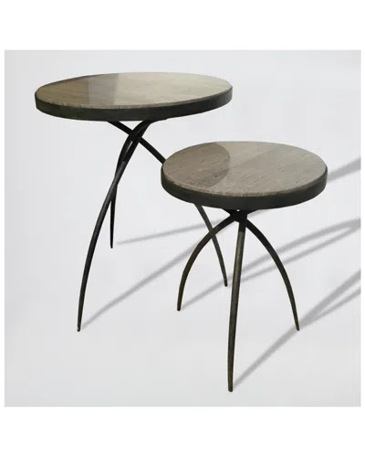 Global Views Tripod Table In Brown