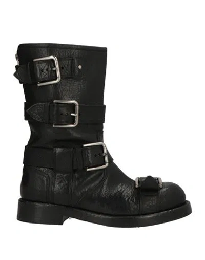 Dolce & Gabbana Women Black Ankle Boots With All-over Buckles In Leather Woman In Black