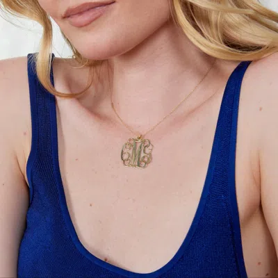 Bargainbazaar Custom Fancy Script Monogram Necklace