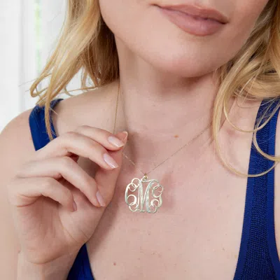 Bargainbazaar Custom Fancy Script Monogram Necklace