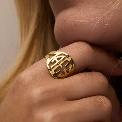 Bargainbazaar Custom Block Monogram Ring