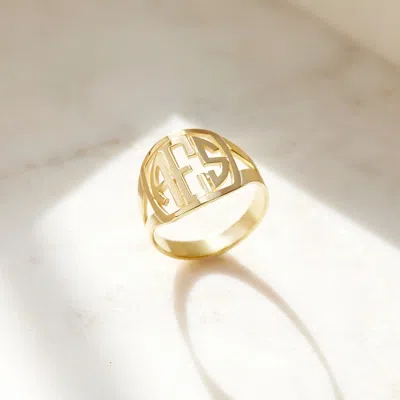 Bargainbazaar Custom Block Monogram Ring