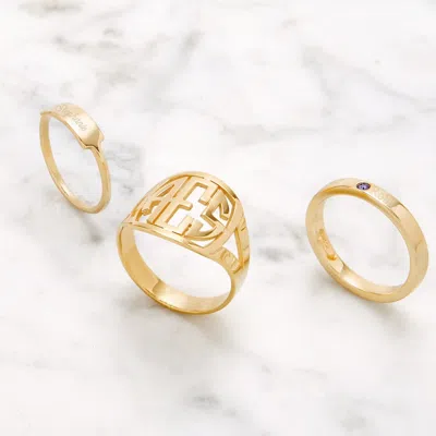 Bargainbazaar Custom Block Monogram Ring