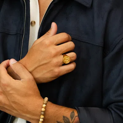 Bargainbazaar Block Monogram Signet Ring