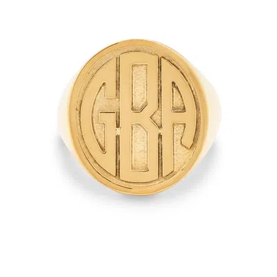 Bargainbazaar Block Monogram Signet Ring