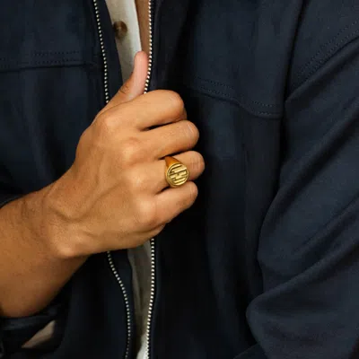 Bargainbazaar Block Monogram Signet Ring