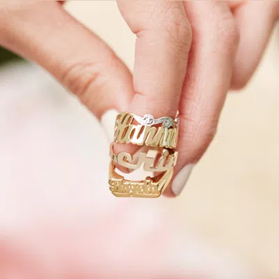 Bargainbazaar Custom Modern Script Name Ring
